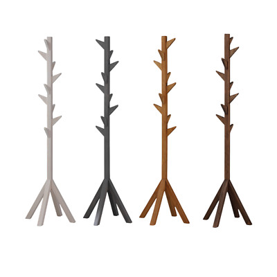 Garderobenständer. Freistehender Kleiderbügel aus Holz mit 9 Haken. Stabiler Kleiderbaum.