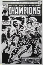 Large Original Production Art CHAMPIONS #10 cover, DAVE COCKRUM art