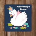Princess Swan Kids Bedroom Door Sign Personalised With Any Name