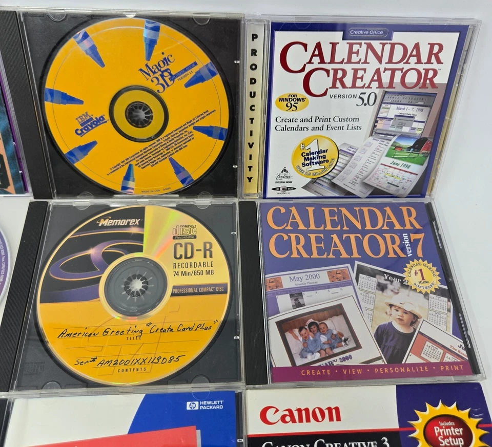 Art Design Vintage PC Software 14 CD-ROM Windows 95-XP Crayola Canon Scrapbook - Image 3 of 4