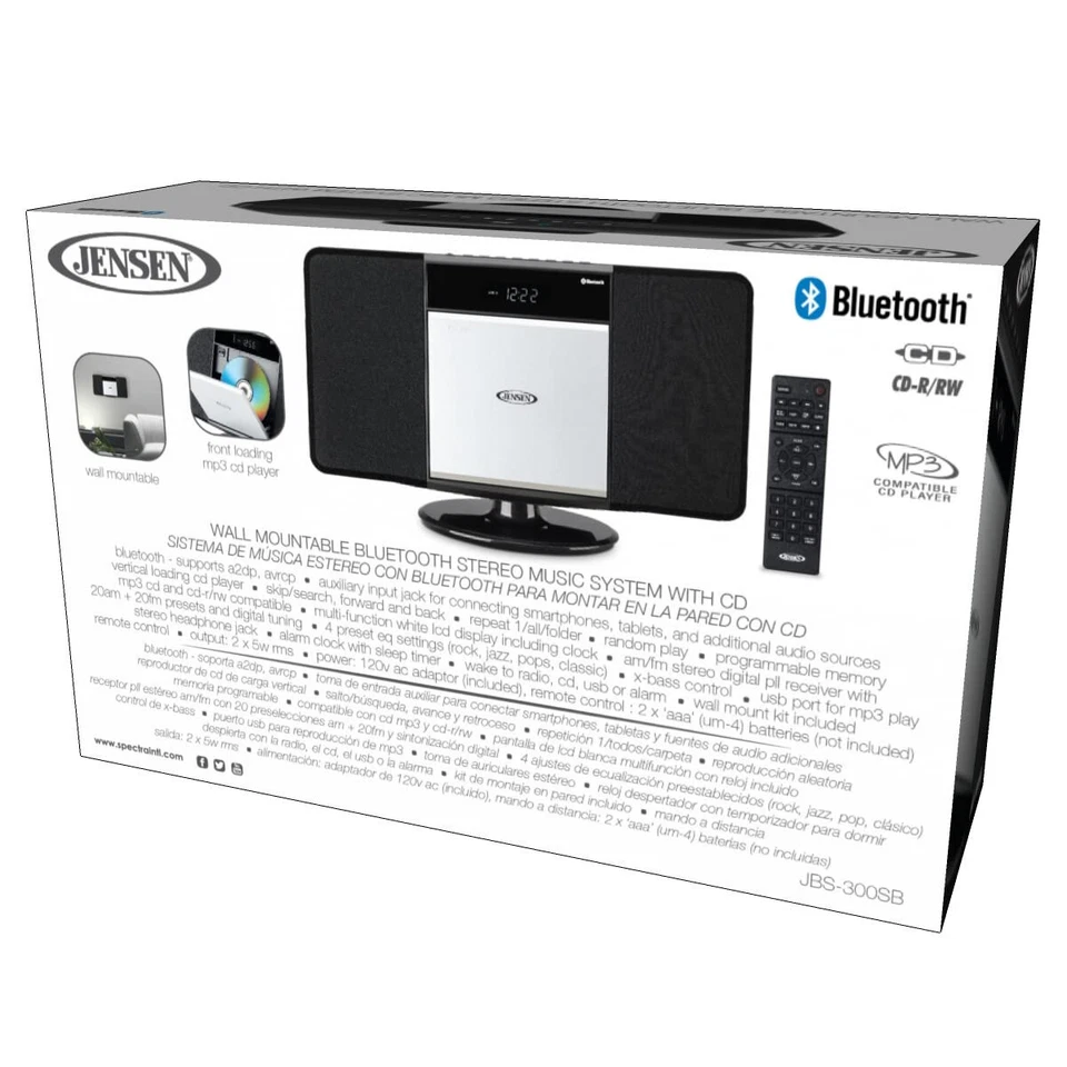 JBS-300 Modern Bluetooth Stereo Music System for Home with CD/MP3/WMA Player - Image 2 of 4