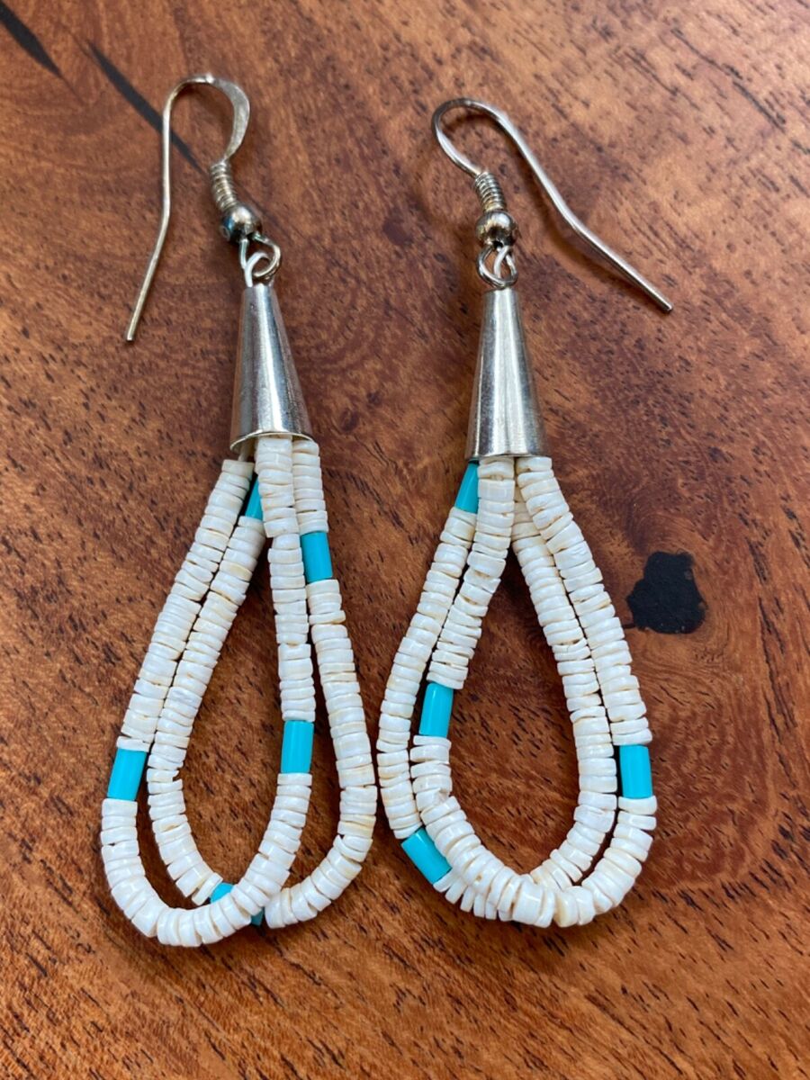 Native American One Of The Coolest Ever Santo Domingo Turquoise Sterling Silver Necklace Native American One Of The Coolest Ever Santo Domingo Turquoise Sterling Silver Necklace