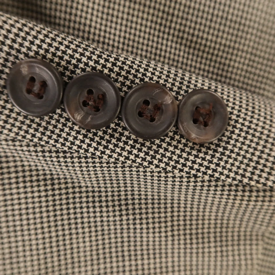 Blazer De Colección Ralph Lauren Chaqueta M Negro Blanco Pata de Gallo Cuadros 100% Lana 40R Foto 4 de 4