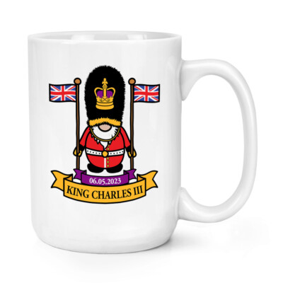 Gonk Beefeater Könige Schutz 426ml Groß Becher Tasse Charles III Krönung Lustig