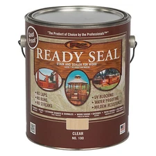 Ready Seal 100 Exterior Wood Stain & Sealer, Flat Clear Finish, 1-Gallon -