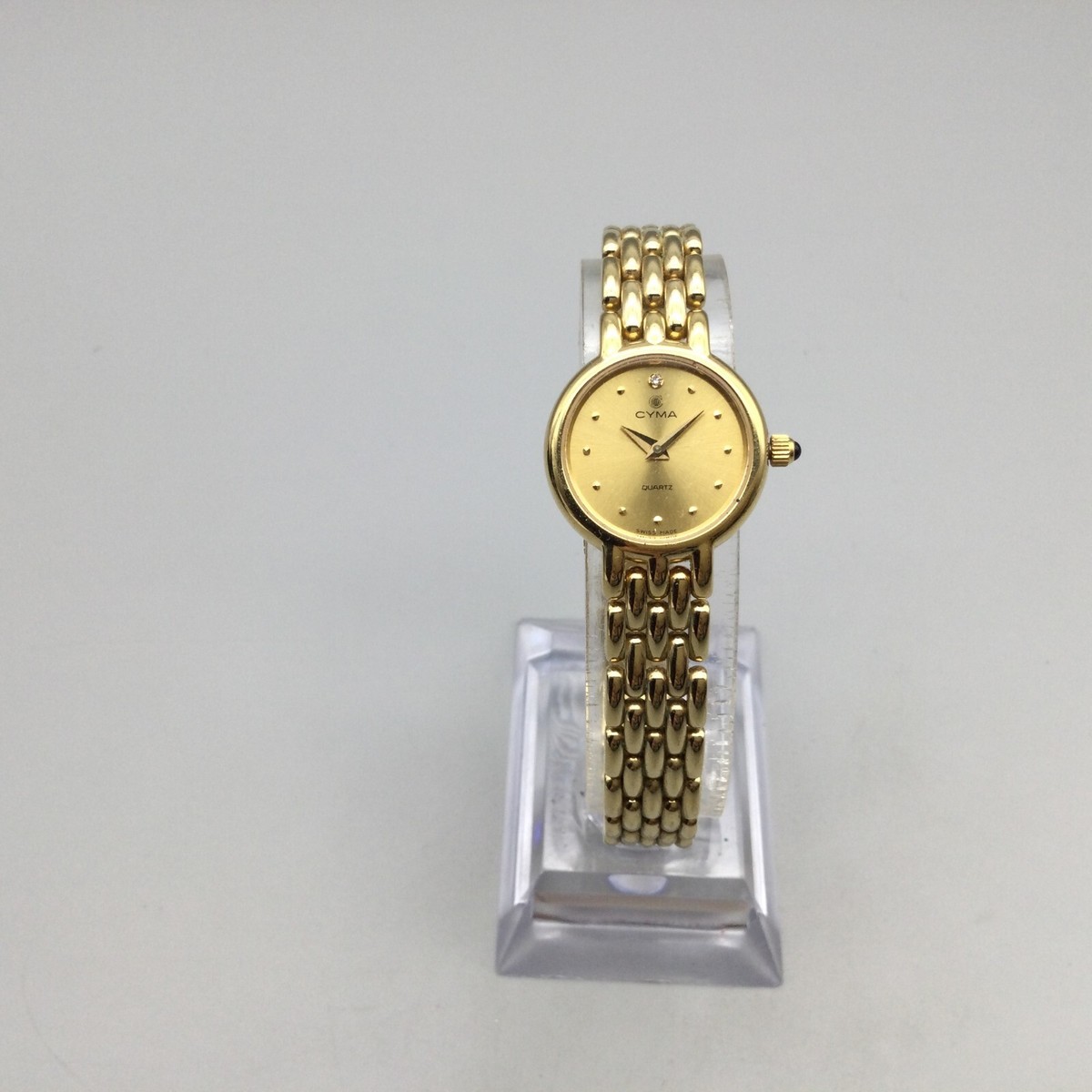 【稼働/良品】CYMA L616 クオーツ 石付 ゴールド レディース Cyma L616 Quartz Ladies Gold Watch with Stone Used | eBay