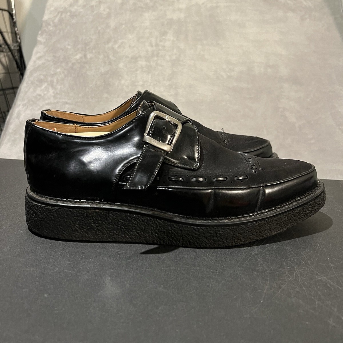 CREEPERS BUKLE PATENT LEATHER SHOES