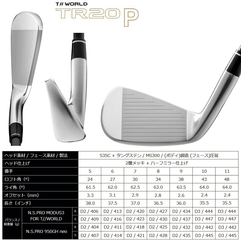 MINT Golf iron set Honma Tour World TR20P N.S.PRO MODUS3 (S) 6pcs