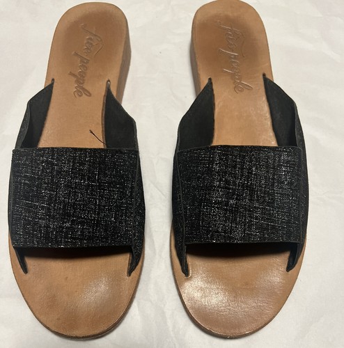 Free People Women’s Daybird Wedge Slip On Wooden Flat Clog Sandal 39(US 9) Black - Picture 6 of 19