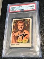 SOPHIA LOREN AUTOGRAPH PSA/DNA 1958 DUTCH GUM STAR SERIE T CARD # 44-MAR102