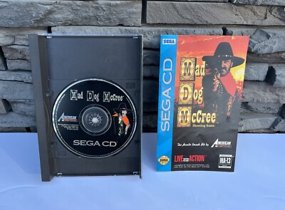 Mad Dog McCree Sega CD 1993 W/ Manual Missing Front Works