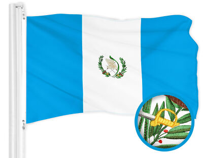G128 Guatemala Guatemalan Flag 3x5 Ft Embroidered 300D Polyester