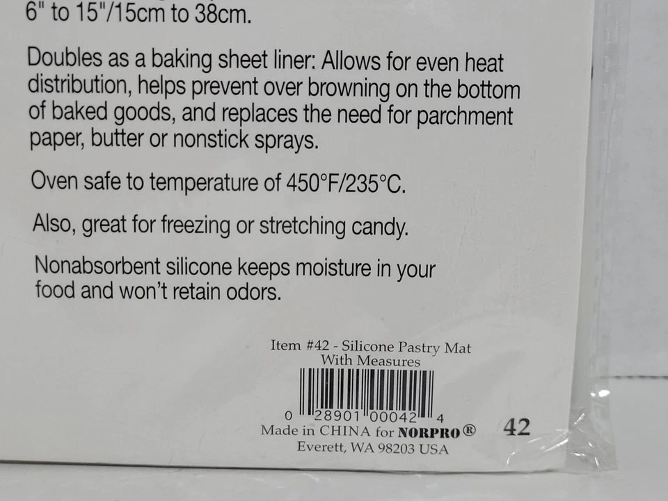 Norpro Silicone Pastry Mat With Measures Measurements/Baking Sheet Liner Foto 4 de 4