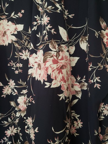 New Look Black & Pink Floral Print Tasseled Kimono.Festival/Beach Cover.Size 14 - Picture 3 of 8