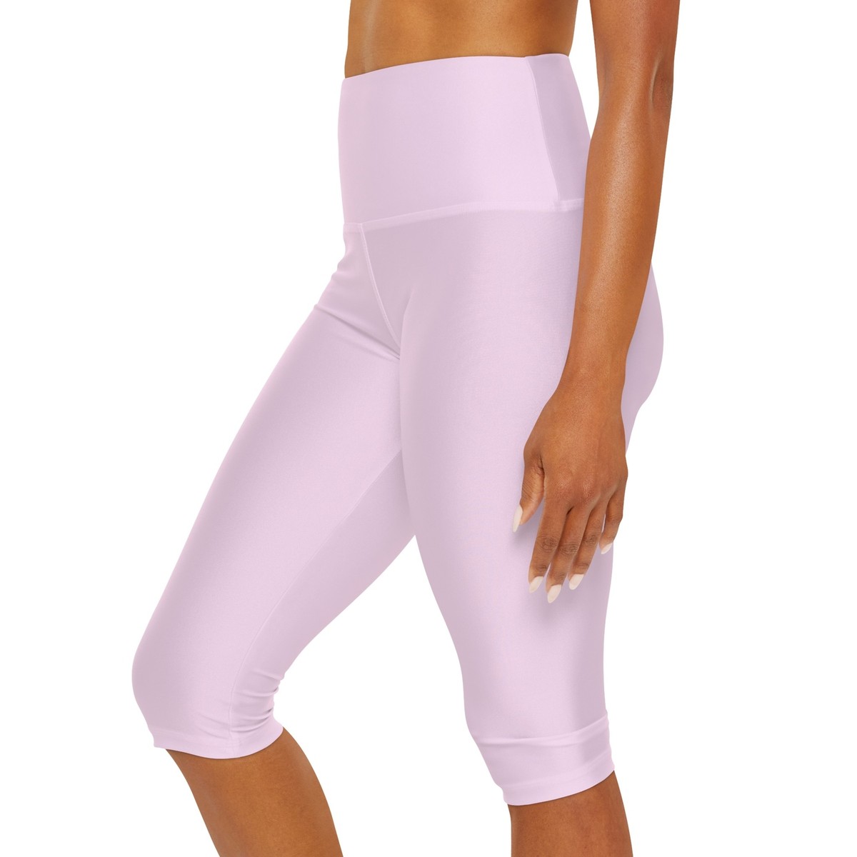 Light Pink Yoga Capri Leggings (AOP)