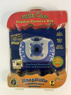 Snap Kids Digital Camera Learning Kit  Kidz Cam  3 IN 1 Video Clips Blue New