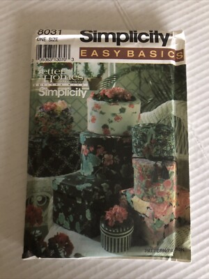 Simplicity Easy Basics Pattern 8031 Boxes UNCUT Factory Folded  BH&G Designs