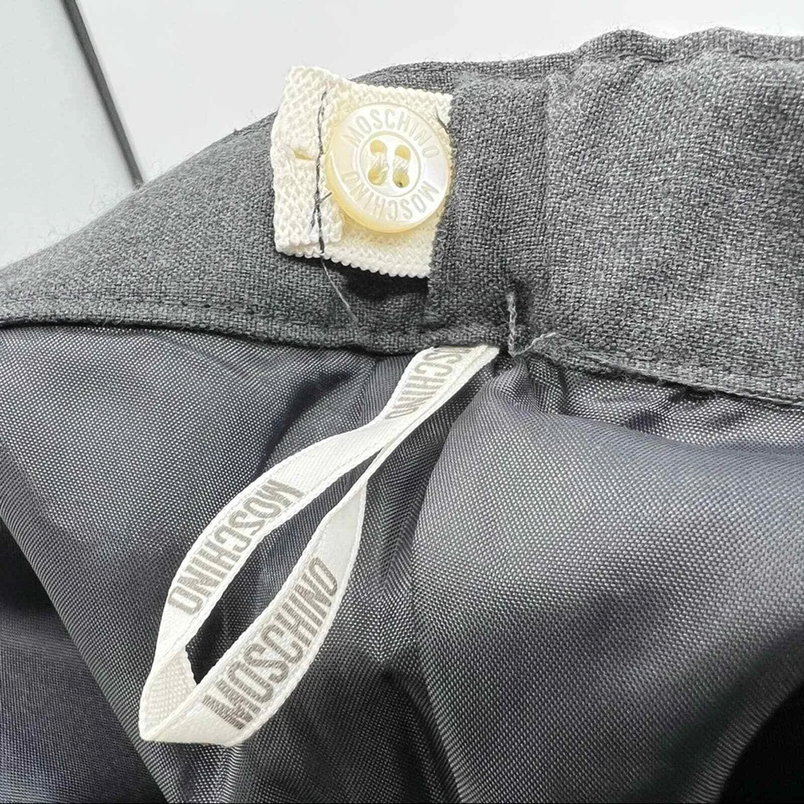 Pantalone Moschino Bambino Bambina 10 Grigio Nero Bordo in Pizzo