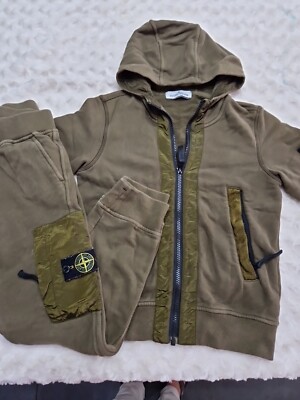 Boys Stone Island Tracksuit Age Kharki UK
