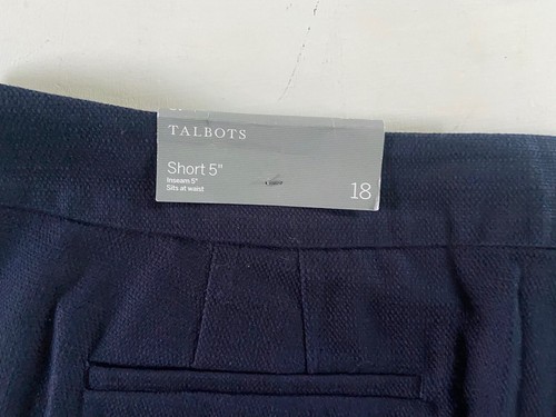 NWT $59 Talbots Navy Stylish Scalloped Hem Shorts Size 18 ( 38" waist) 5" Inseam - Picture 7 of 12