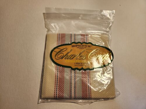 Hopscotch Cross Stitch Fabric, Tartan Plaid, Pink, 14 ct Aida, 15 in by 15 in