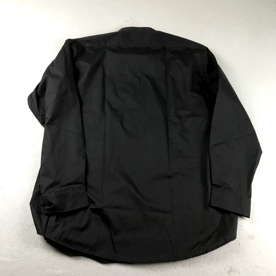 Oleg Cassini 衬衫男式 17.5 34/35 黑色棉混纺纽扣长袖全新带标签 — 第 3/4 张图片