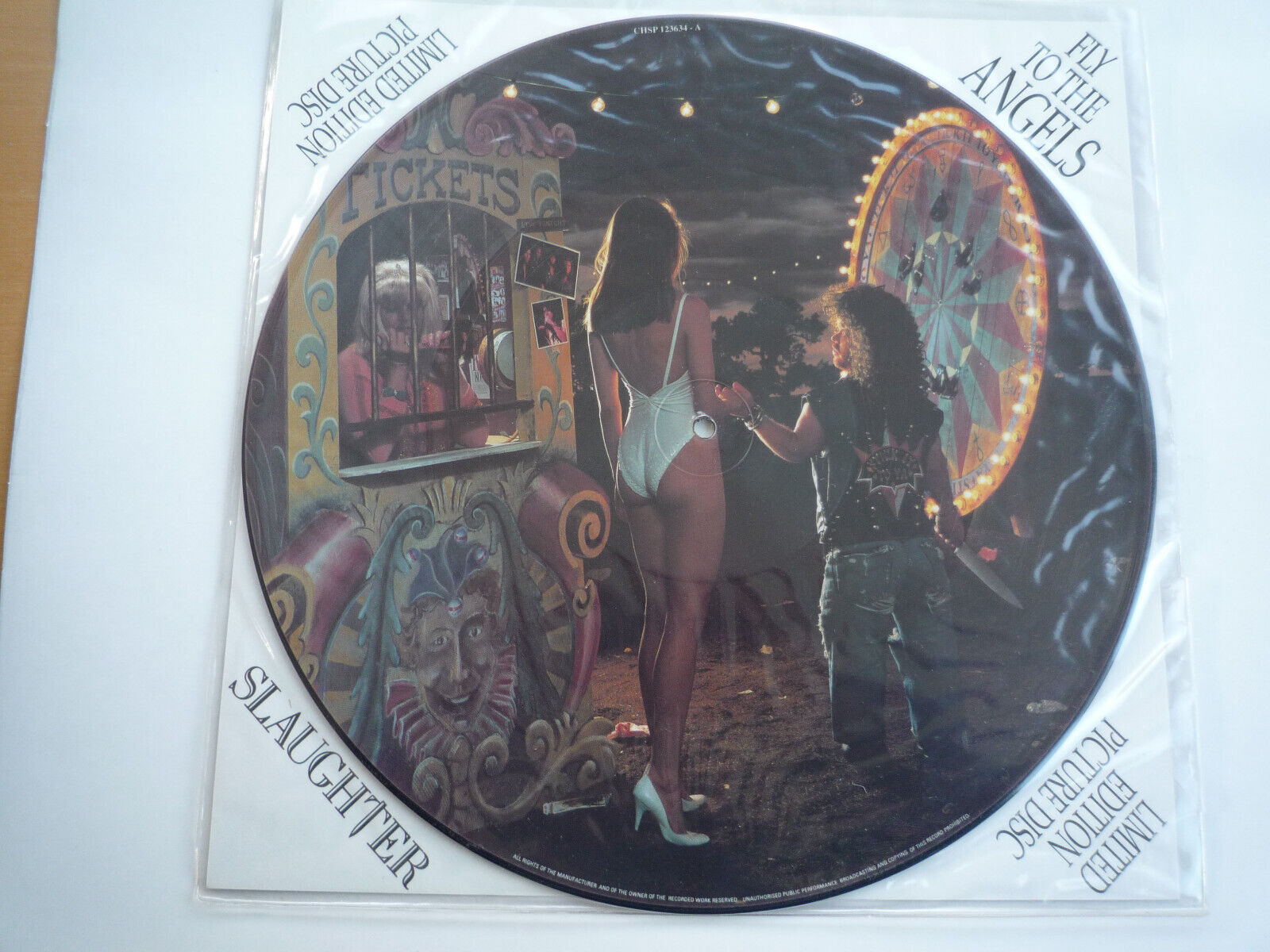 SLAUGHTER  FLY TO THE ANGELS - PICTURE DISC  - 3 TRACKS - UNPLAYED