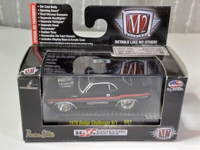 M2 Maßstab 1:64 1970 Dodge Challenger R/T D01 Black Premium Edition Die Cast