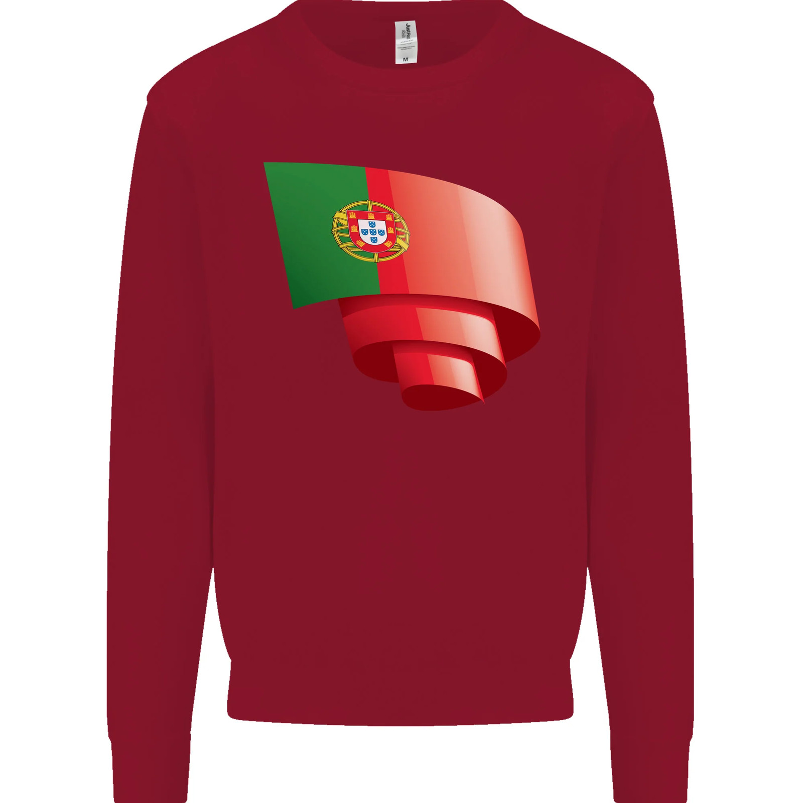 Curled Portugal Flag Portugese Day Football Kids Sweatshirt Jumper image 7