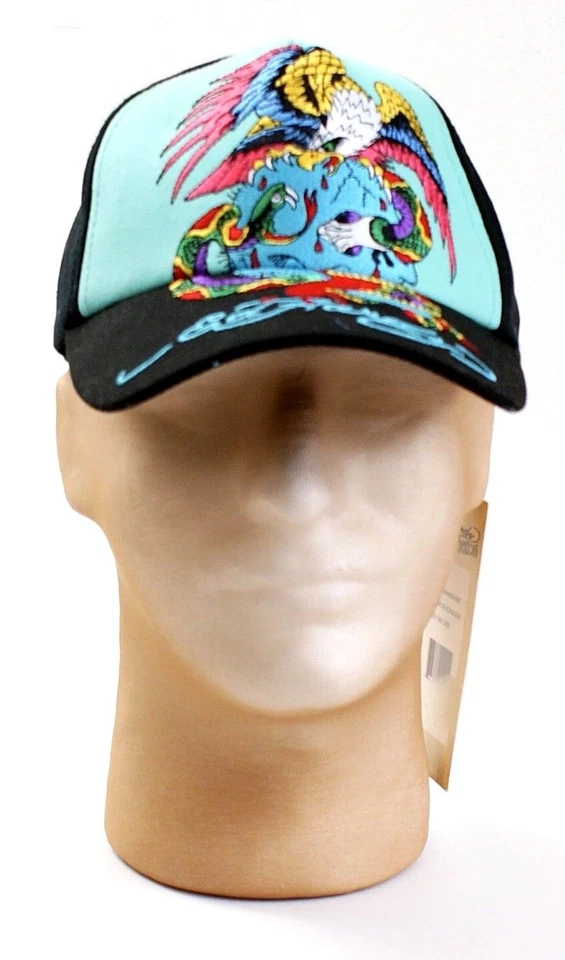 Ed Hardy Kids Black & Blue Embroidered Eagle Graphics Youth Boy's One Size NWT - Image 2 of 4