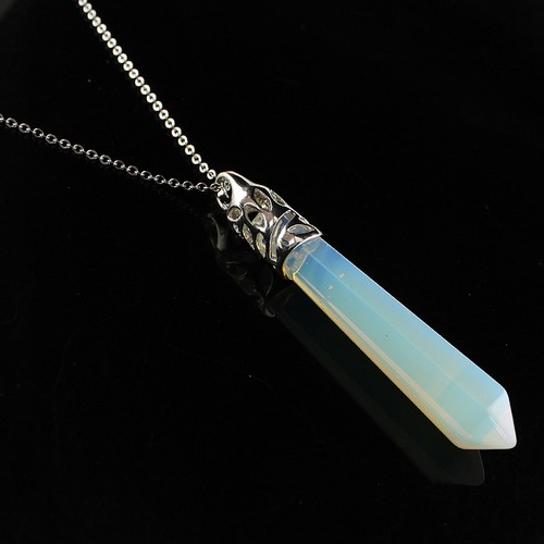 20 Stck. Natürlicher Edelstein Reiki Chakra Heilung Lang Sechseckig Anhänger Halskette GQ - Bild 6 von 12