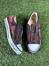 RARE Y2K Ed Hardy Sneakers Unique 7W Red Black Zipper Shoes