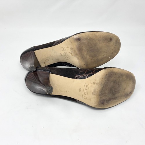 Zapatos de salón Harolds para mujer 10M Milton estilo Oxford de cuero marrón punta de ala - Imagen 6 de 7