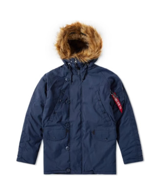 【美品】 ALPHA nylon n-3b air force military Alpha Industries N3B Parka Replica Blue Med. New! Free US