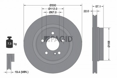 2x Bremsscheibe PAGID 54636NHC für MERCEDES KLASSE W204 C207 A207 Model S204 200