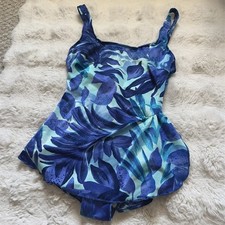 Vintage Jantzen Women  s Swimsuit With Flattering Skirt Full Coverage Sz 10
