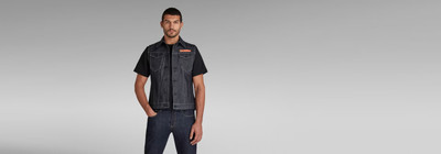 G-Star Raw Men's Slim Fit  Arc Artwork Jacket in Raw Denim-Size XL