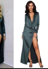 House Of CB London Black Satin Dress Size S