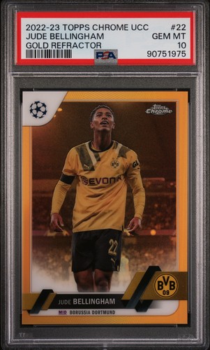 Jude Bellingham 2022-23 Topps Chrome UEFA UCC #22 Gold Refractor /50 PSA 10