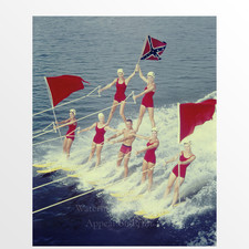 Vintage 1960s Cypress Gardens Florida Water Ski Pyramid Photo Print