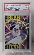 2022 Stadium Club Chrome Seiya Suzuki #BT20 RC Beam Team Wave Refractor PSA 9 