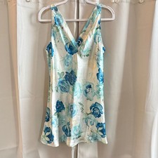 Oscar de la Renta Pink Label Floral Slip Dress Large Rose Satin Y2K Fairy 19380