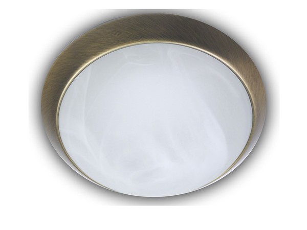 Deckenleuchte Alabaster Zierring Altmessing Flurbeleuchtung Dielenlampe Ø35Cm-image