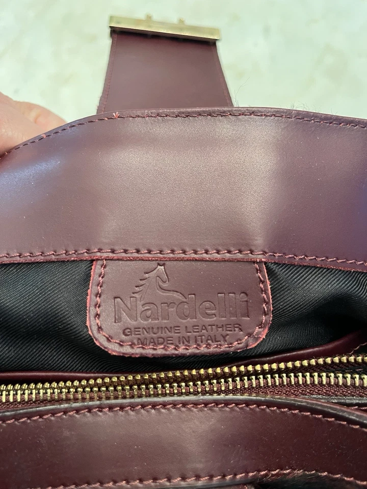 NUEVO CON ETIQUETAS NARDELLI Bolso de Mano Hobo Bolso de Mano Bolso con Mango Superior Cuero Italiano y Piel Sintética Foto 2 de 4