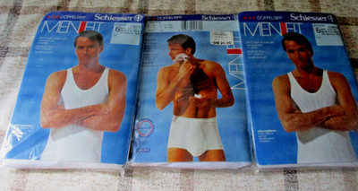 Schiesser Men Fit  2 x Sportjacke 1 x Long Slip 6 Doppelripp Vintage 70ger Jahre
