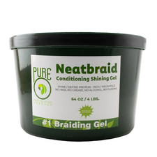 Pure Neatbraid Conditioning Shining Gel 64 oz Mega Hold Shine Alcohol-Free