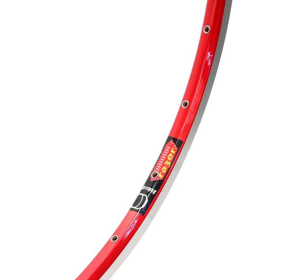 Llanta de aleación Velocity Razor 700c 28H roja MSW llanta Australia ojales carretera NUEVA NOS Foto 2 de 4