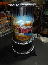 Beautiful Antique Perfection #525 Smokeless Kerosene Oil Heater Hand Painted