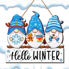 Christmas Winter Welcome Door Sign Decor Gnomes Chrismtas