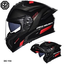 DOT Modular Helmet Flip Up Motorcycle Helmets Full Face Dual Visor Clear Lens